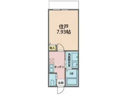 カインドネス東大和(1K/3階)の間取り写真