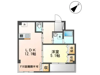 スタービレ(1LDK/3階)の間取り写真