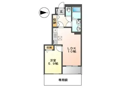 アムール(1LDK/1階)の間取り写真