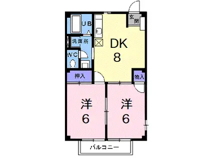 サンシティマノ(2DK/2階)の間取り写真