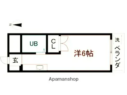 グレースコート(ワンルーム/2階)の間取り写真
