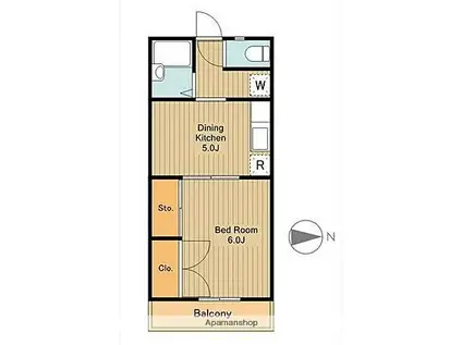エル鷹の台Ⅱ(1DK/1階)の間取り写真