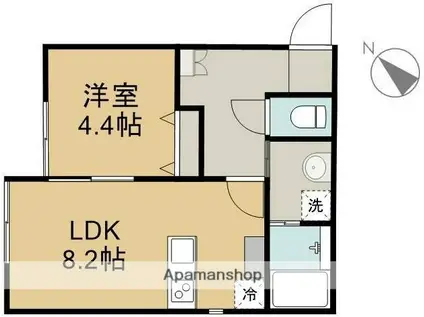 マユドエル西八王子(1LDK/2階)の間取り写真