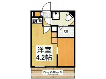 めぞんどかしぇっと弐(ワンルーム/1階)の間取り写真