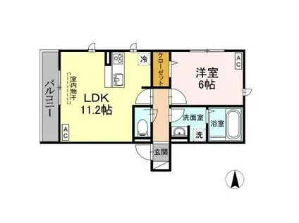 リクライン(1LDK/2階)の間取り写真