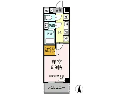 ディー・フラワー(1K/2階)の間取り写真