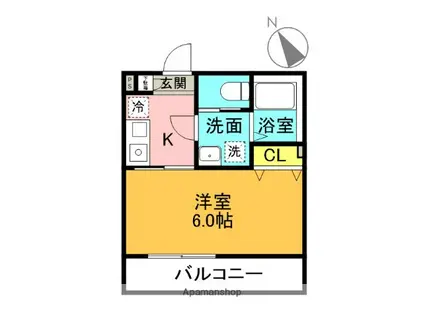 フルセイル羽衣町(1K/3階)の間取り写真