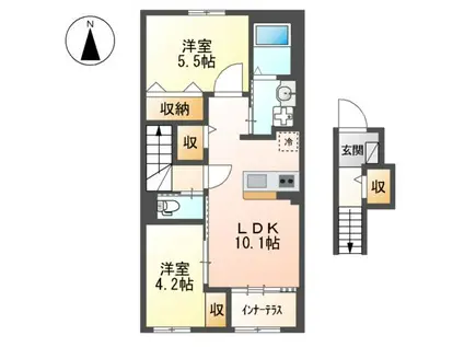 エルアンジェル(2LDK/2階)の間取り写真