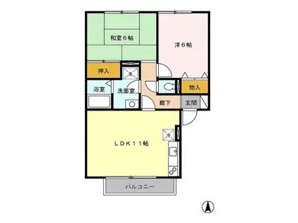 マレッサパーク(2LDK/2階)の間取り写真