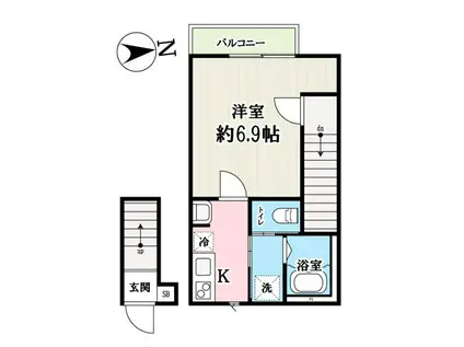 VENUS VILLAGE小川(1K/2階)の間取り写真