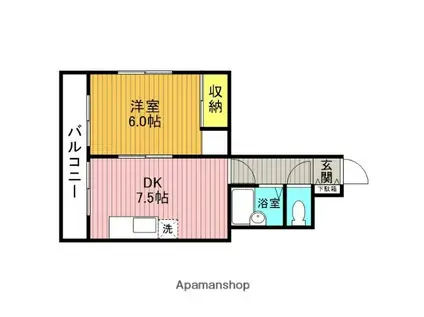 ニットーハイツ(1DK/3階)の間取り写真