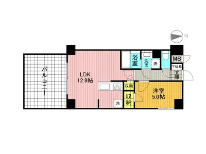 アスール菊川(1LDK/1階)の間取り写真
