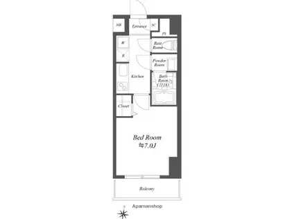 ラヴァンド大島(1K/8階)の間取り写真