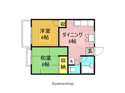 第2メゾン吉野(2DK/2階)の間取り写真