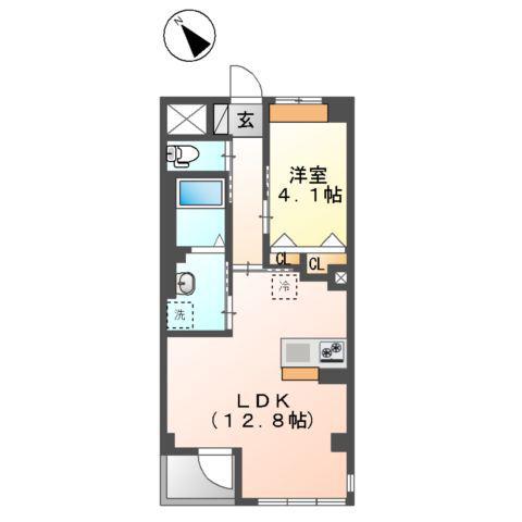 エスペランサ(1LDK/1階)の間取り写真