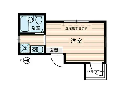 シャンテ小台(ワンルーム/2階)の間取り写真