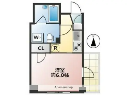VERONA錦糸町(1K/2階)の間取り写真