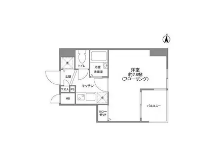 ガーラプレイス錦糸町(1K/8階)の間取り写真