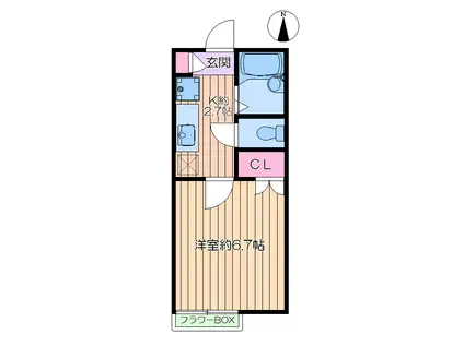 パルティール(1K/1階)の間取り写真