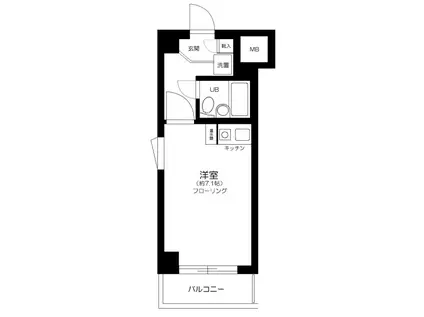 ダイアパレス新小岩第3(ワンルーム/3階)の間取り写真
