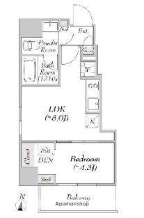 MYRIA RESIDENCE RYOGOKU Ⅱ(1LDK/9階)の間取り写真