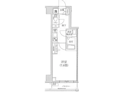 アイル イムーブル深川(1K/5階)の間取り写真