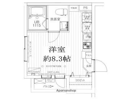 YSセゾンⅡ(ワンルーム/2階)の間取り写真