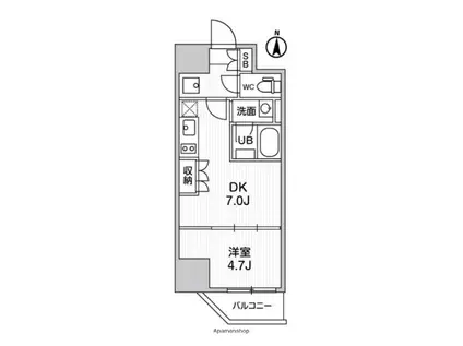 ALTERNA亀戸Ⅲ(1DK/3階)の間取り写真