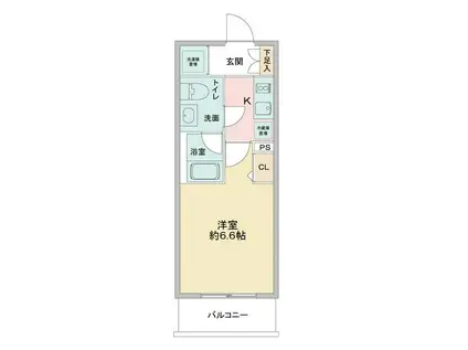 LADOUCEURお花茶屋Ⅱ(1K/2階)の間取り写真