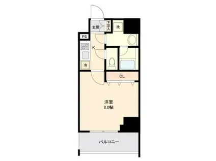 リテラス大島(1K/4階)の間取り写真