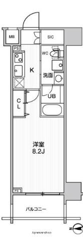 ステージグランデ錦糸町2(1K/6階)の間取り写真