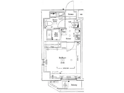 アクサス深川住吉(1K/2階)の間取り写真