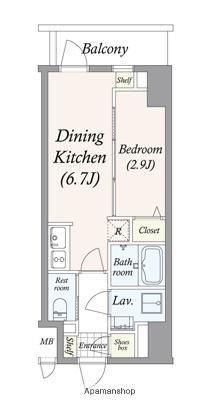 グラン・パセオ亀戸(1DK/8階)の間取り写真
