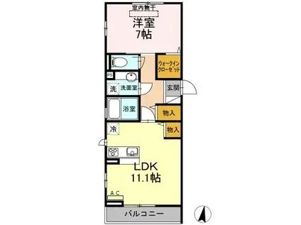 ブリーズ綾瀬(1LDK/3階)の間取り写真