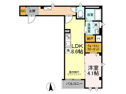 ノエル高砂(1LDK/2階)の間取り写真