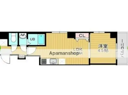 FREESIA梅島(1LDK/10階)の間取り写真