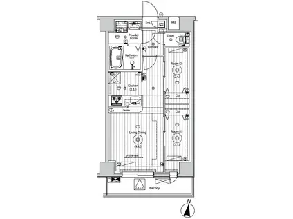 メイクスアート五反野(2LDK/4階)の間取り写真