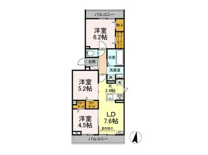 メゾン シャルム(3LDK/2階)の間取り写真