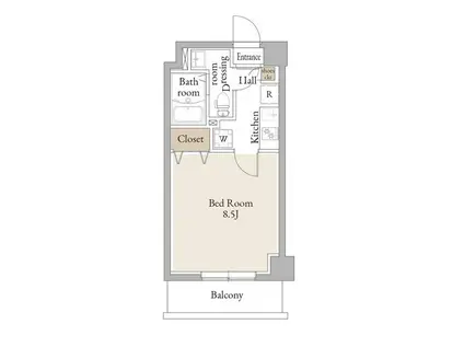 アルファコートお花茶屋2(1K/1階)の間取り写真