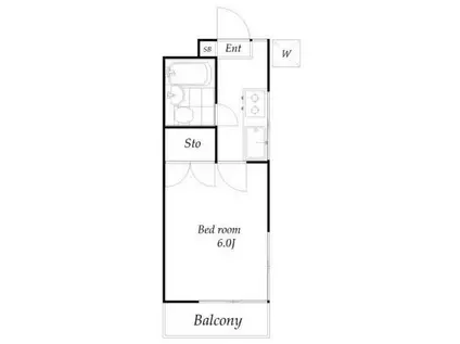 ホワイトハイムⅡ(1K/2階)の間取り写真