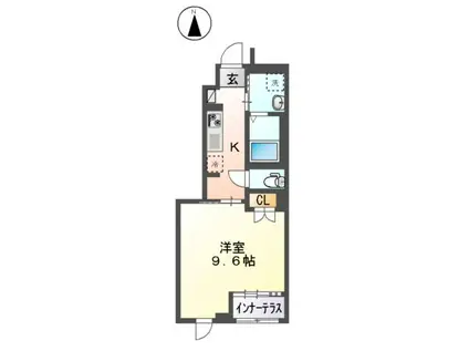 ラフィーネポルテ(1K/1階)の間取り写真