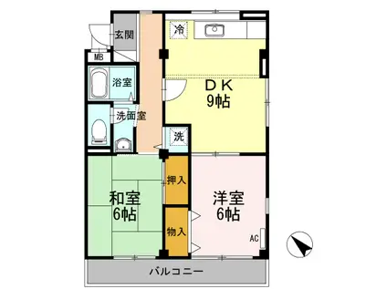 フォルテーヌ東葛西(2DK/2階)の間取り写真