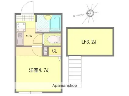ALBA亀有(1K/3階)の間取り写真