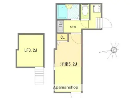 ALBA亀有(1K/3階)の間取り写真