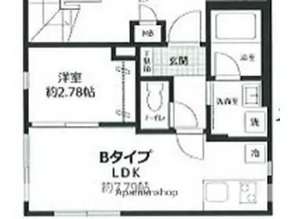 ブライト住吉(1LDK/3階)の間取り写真
