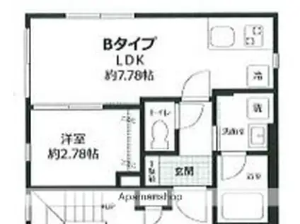 ブライト住吉(1LDK/3階)の間取り写真