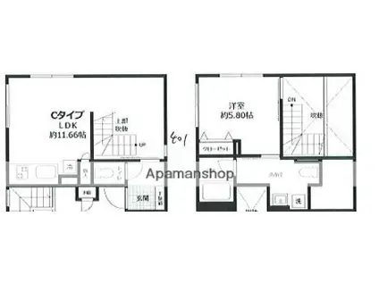 ブライト住吉(1LDK/4階)の間取り写真