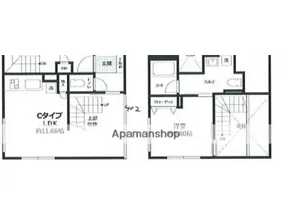 ブライト住吉(1LDK/4階)の間取り写真