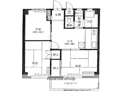 ハイネス東大島(3DK/9階)の間取り写真