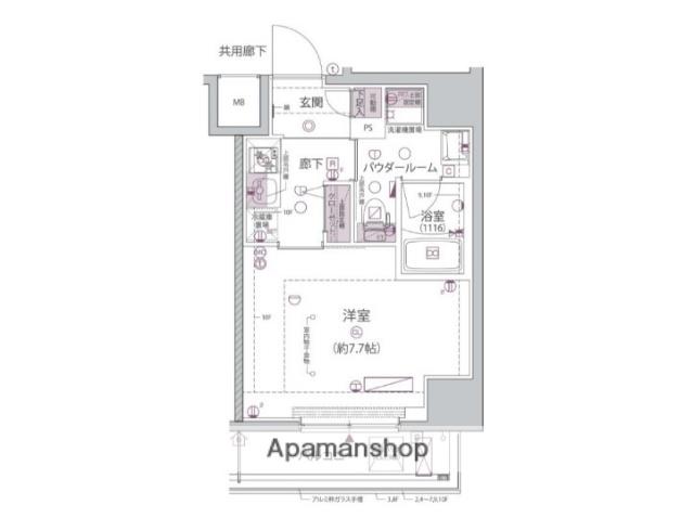 アルコバレーノ堀切菖蒲園(1K/9階)の間取り写真